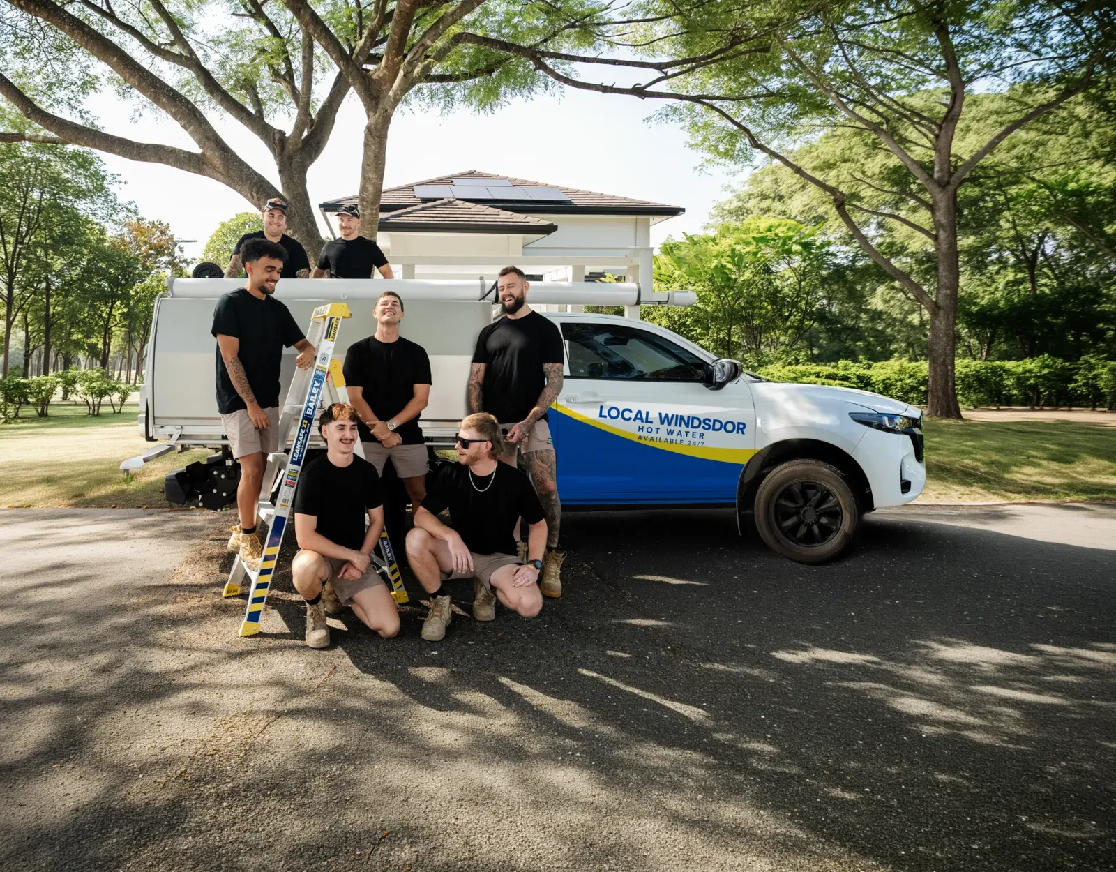 Local Windsor Hot Water team and ute